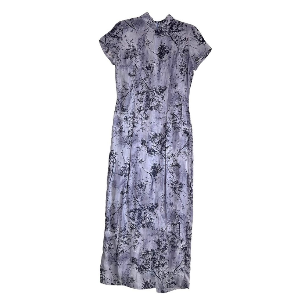 Floral Print Lavender Maxi Dress